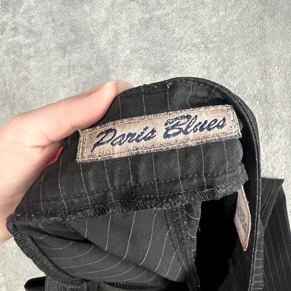 VTG Y2K Paris Blues Pants Womens 3 Low Rise Pinstripe Bootcut Dark Academia Alt - Picture 4 of 11